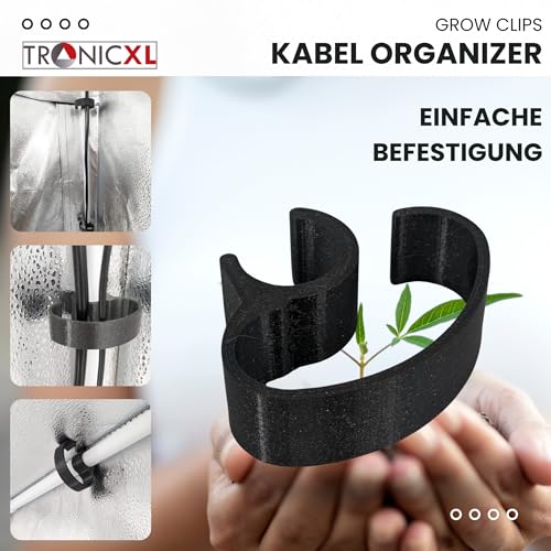 TronicXL Kabel Clips Organizer für Grow Box Zelt Schrank 16mm Stangen Befestigung Zubehör für Growbox Kabelführung für Homebox Growschrank Secret Jardin DiamondBox Zelsius Mars Hydro etc Ersatzteil