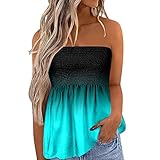 Women Strapless Bandeau Tank Tops Summer Casual Sleeveless Tube Shirt Blouse Tanks Top