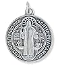Caritas et Fides Bulk Pack of 10 - St. Benedict Medal Pendant - 1 1/4 Inch Silver Oxidized St. Benedict Medals for Necklace, Catholic Jewelry Made in Italy #1