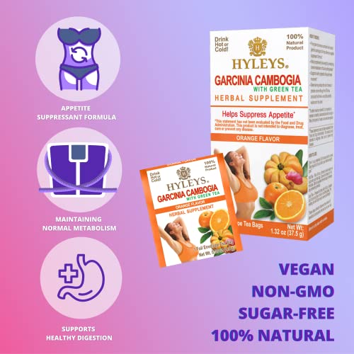 Hyleys Wellness Garcinia Cambogia Green Tea Orange - 25 Bags - (100% Natural, Sugar Free, Gluten Free And Non Gmo) #TOP1
