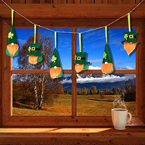 St. Patrick's Day Gnome Ornament Handmade Swedish Tomte Hanging Ornament Irish Leprechaun Gnome Plush Doll Ornament For St. Patrick's Day Christmas Party Home Decoration (Dark Green,12 Pieces) #TOP5
