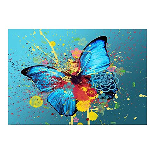 Papillon peintures sur le mur pop art toile KEBIA affiches salon 80x110cm
