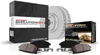 PowerStop CRK137 Geomet Coated Front Brake Rotor & Ceramic Pad Kit for Toyota 4Runner, FJ Cruiser, Tacoma - Low Dust, Rust-Proof