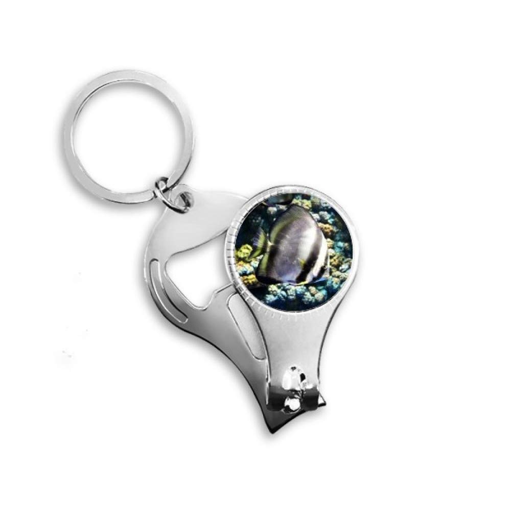 Ocean Fish Coral Science Nature Picture Nail Nipper Ring Key Chain Bottle Opener Clipper