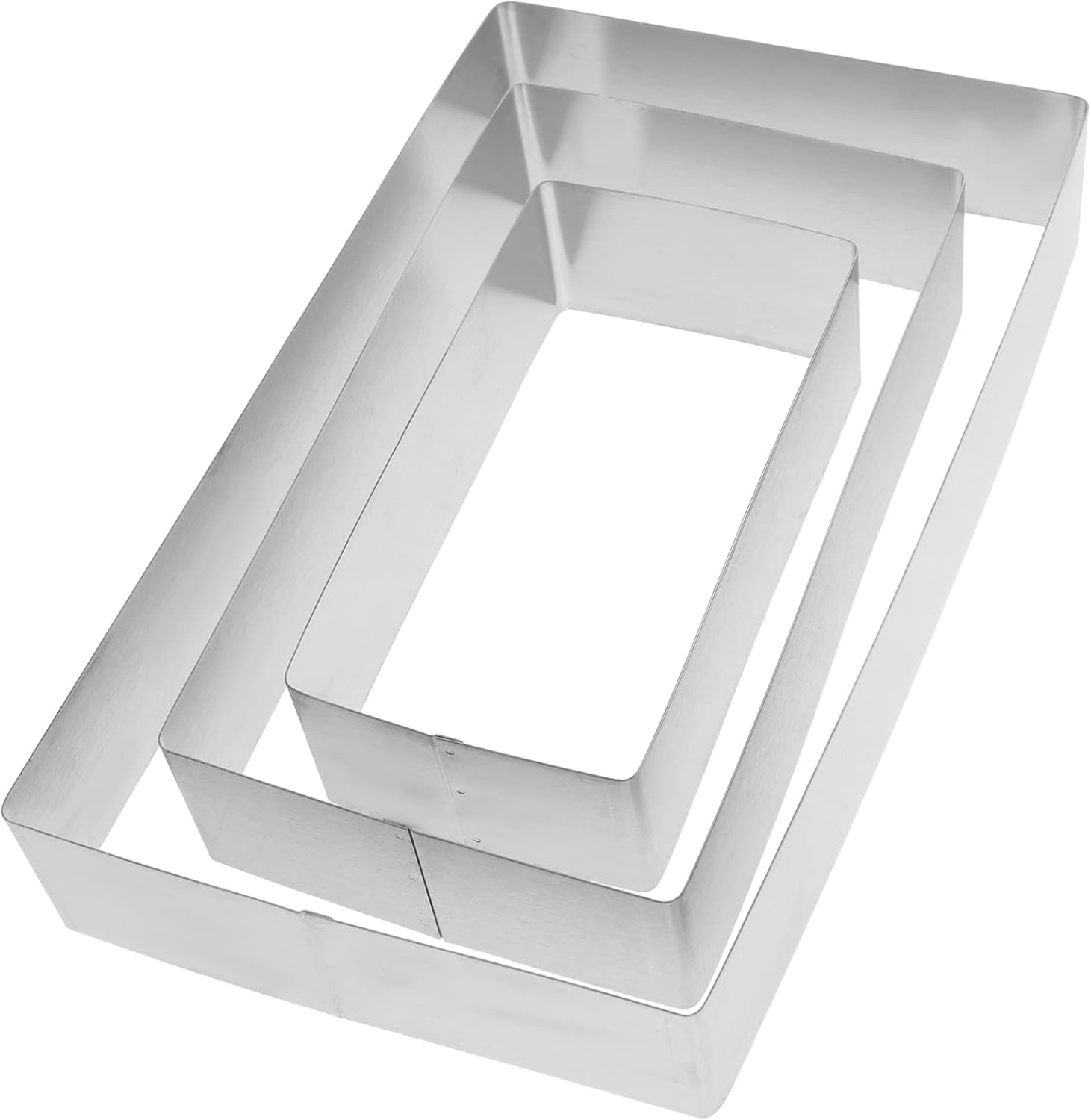 Mousse Rings Set 3pcs, Stainless Steel Cake Ring Rectangular Tiramisu Cake Mold, Cheese Cutter Pastry Mould Baking Tool Mousse Rings Set 3pcs, Stainless Steel Cake Ring Rectangular Tiramisu Cake Mold, Cheese Cutter Pastry Mould Baking Tool