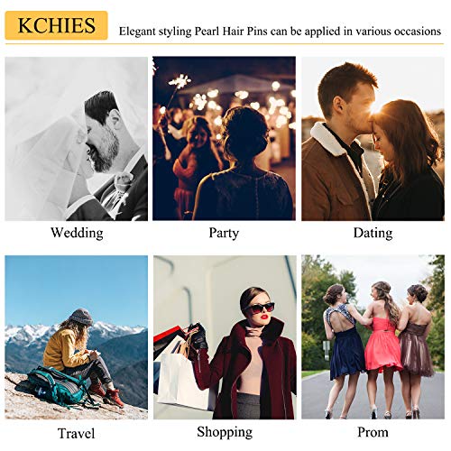 Gold Pearl Bobby Pins Women Girls Valentines Mother’s Day Hair Clip Barrettes Decorative Accessories Bridal Wedding Birthday Prom Xmas Holiday Party Gift 6 Pack #TOP4