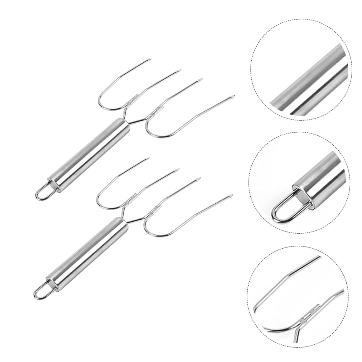 VICASKY 2pcs Stainless Steel Turkey Lifting Forks for Outdoor Grilling Ergonomic - Design for Roasting Poultry and Barbecue Cooking