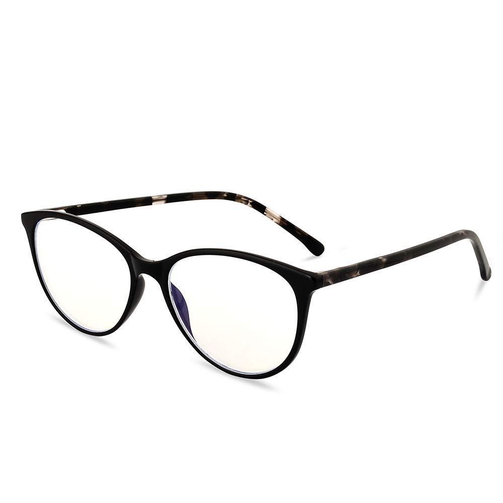 GudzwsBlue Light Blocking Eyewear Reading Readers Retro Acetate Black