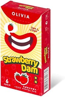 Olivia Strawberry Scent 6's Pack Latex Dental Dam