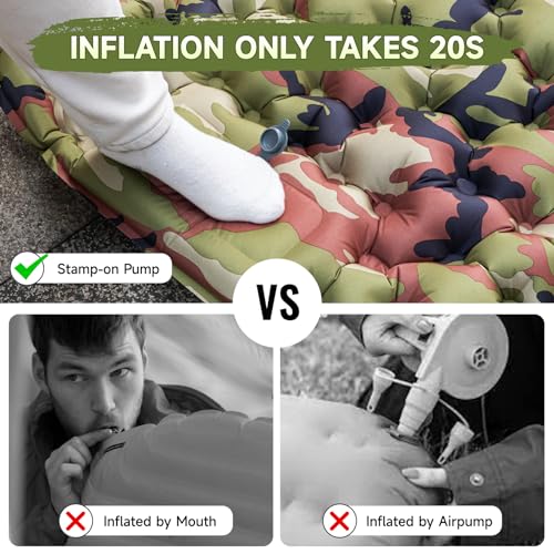 Image of HiiPeak Sleeping Pad for Camping- Ultralight Inflatable Sleeping Mat with Built-in Foot Pump & Pillow, Upgraded Compact Camping Air Mattress for Tent, Backpacking, Hiking