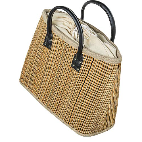 LaFiore24 Einkaufstasche Shopper Henkeltasche Korb Handtasche Allzwecktasche Orange-Mehrfarbig