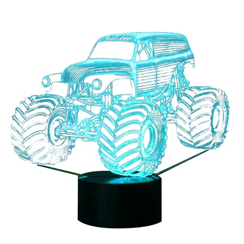 Lámpara de escritorio 3D monster tractor multicolor miniatura 7