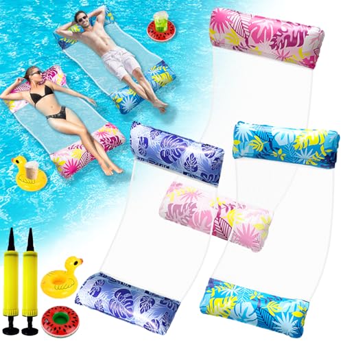 3 Stück Wasserhängematte mit 2 Luftpumpe，130 X 70cm...