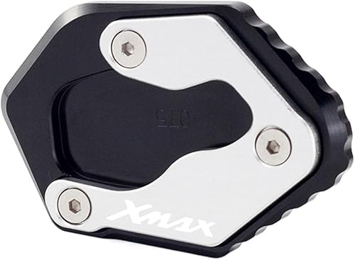 CNC aluminio Motorcycle Side Stand Kickstand Foot Sidestand Enlarger for Yamaha Xmax 125 300 400 Techmax 300 X-MAX (Color Black)
