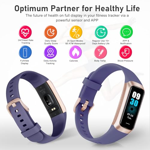 Image of Fitness Tracker with Step Counter /Calories /Stopwatch, Activity Tracker, Health Tracker with Heart Rate Monitor, Sleep Tracker,1.10''AMOLED Touch Color Screen, Pedometer Watch for Women Men