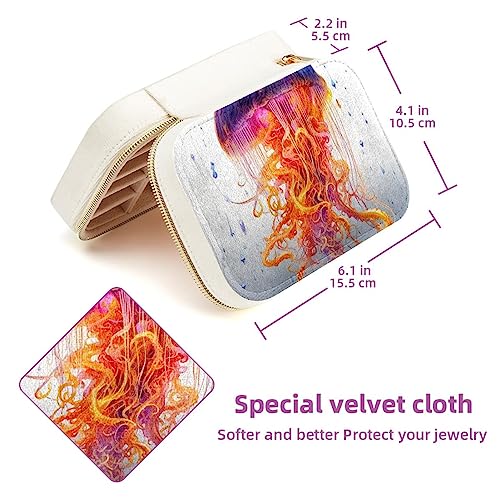 Boîte à bijoux de voyage méduse en velours pour protéger bagues et colliers
