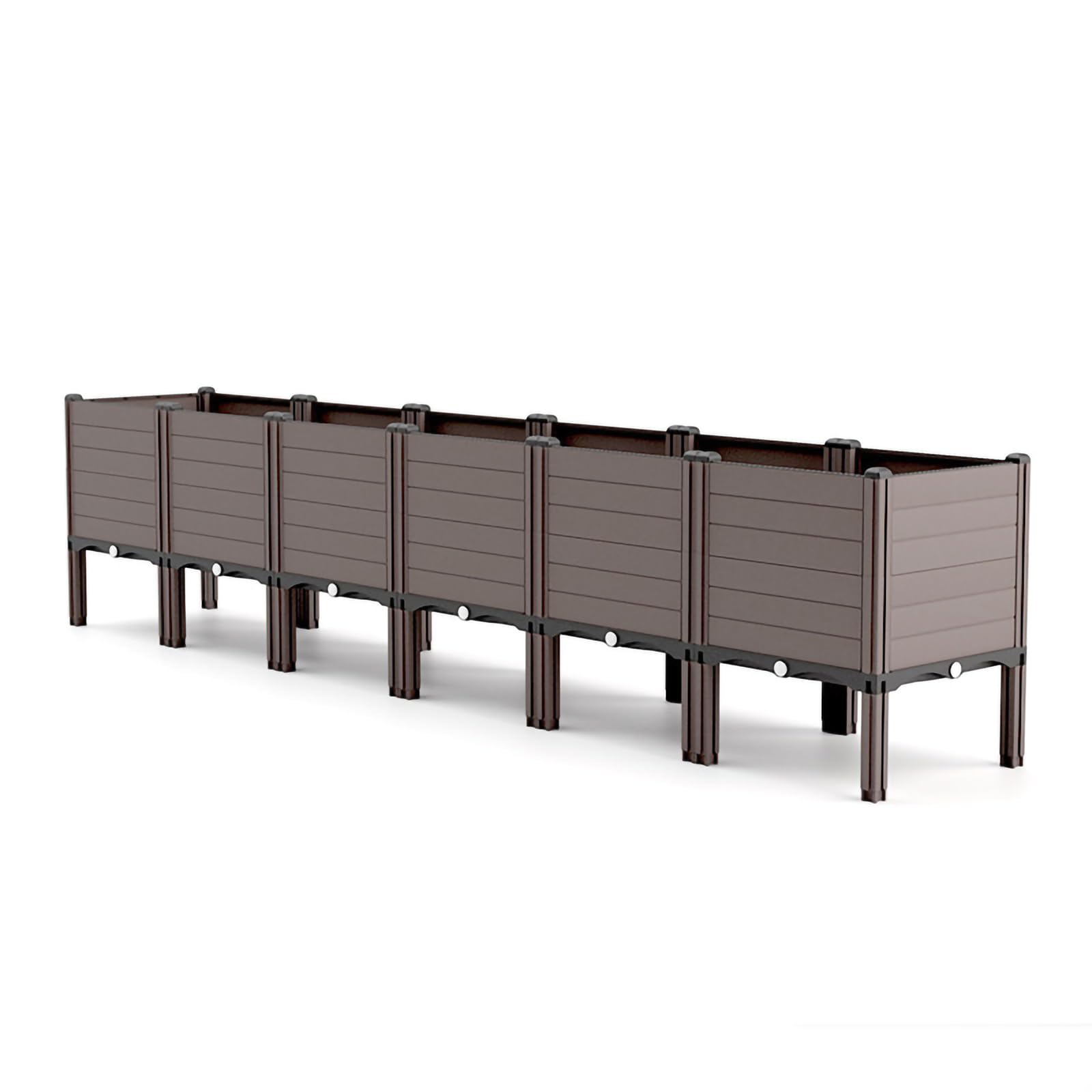 Jardinera Elevada para Balcón Y Terraza, Huerto Urbano Modular En PP con Patas, Mesa De Cultivo para Verduras, Hierbas, Flores Y Hojas Verdes En Patio,30 * 180 * 46cm/11 * 70 * 18in