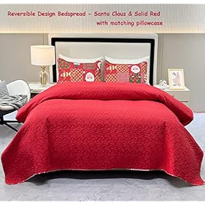 Christmasquiltsetkingsizepatchworkbedspreadsetredsantaclausplaidquiltedbeddingcomfortersetlightweightreversiblestitchedbedcoverblanketwithpillowsham Urban Country Home Decor Christmas quilt set king size patchwork bedspread set red santa claus plaid quilted bedding comforter set lightweight reversible stitched bed cover blanket with pillow sham urban country home decor