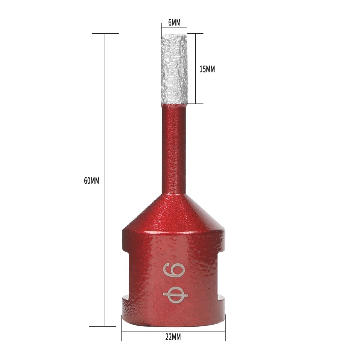 SUQIN 6mm Punta Per Trapano Diamantata con M14 Filetto Vacuum Brasato Fresa Diamantata Per Piastrelle Porcellana Ceramica Granito