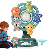 Trona de juguete con ventosa, rueda giratoria con base de ventosa, bandeja, desarrollo de animales de Filis, juguete con ventosa