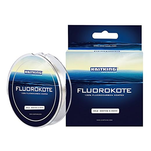 KastKing FluoroKote Fishing Line 100 Percent Pure Fluorocarbon Coated 30LB 300Yds 274M Premium Spool Clear