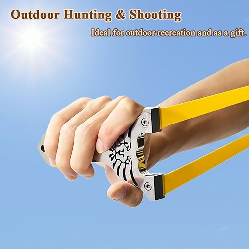 Miniatura 6 de SUFFUSE Tirachinas de acero inoxidable, tirachinas de caza profesional con banda de goma, catapulta de alta velocidad