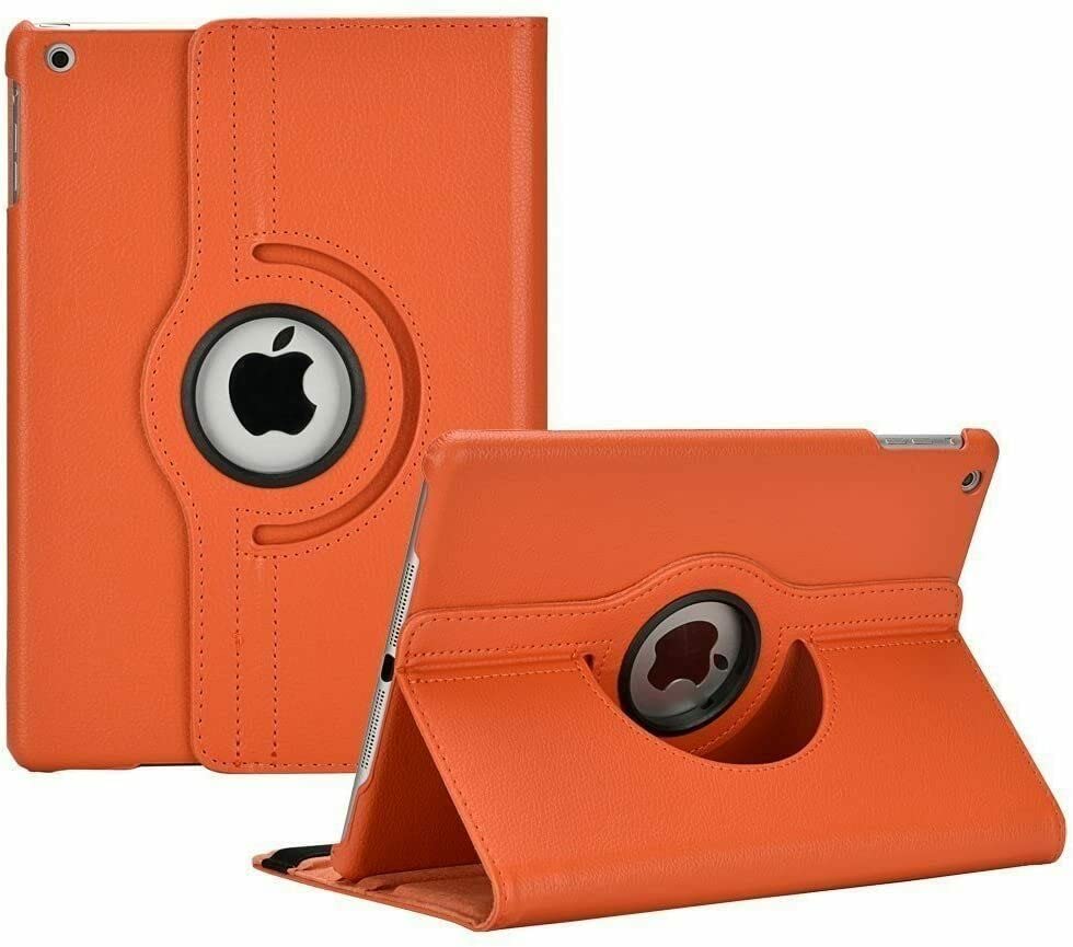 PU Leather Rotate Stand Case for iPad 9.7 inch 5th/6th Generation 2017/18 and For iPad Air 1st Generation and iPad Air 2 2013/14 (Orange) - Image 3