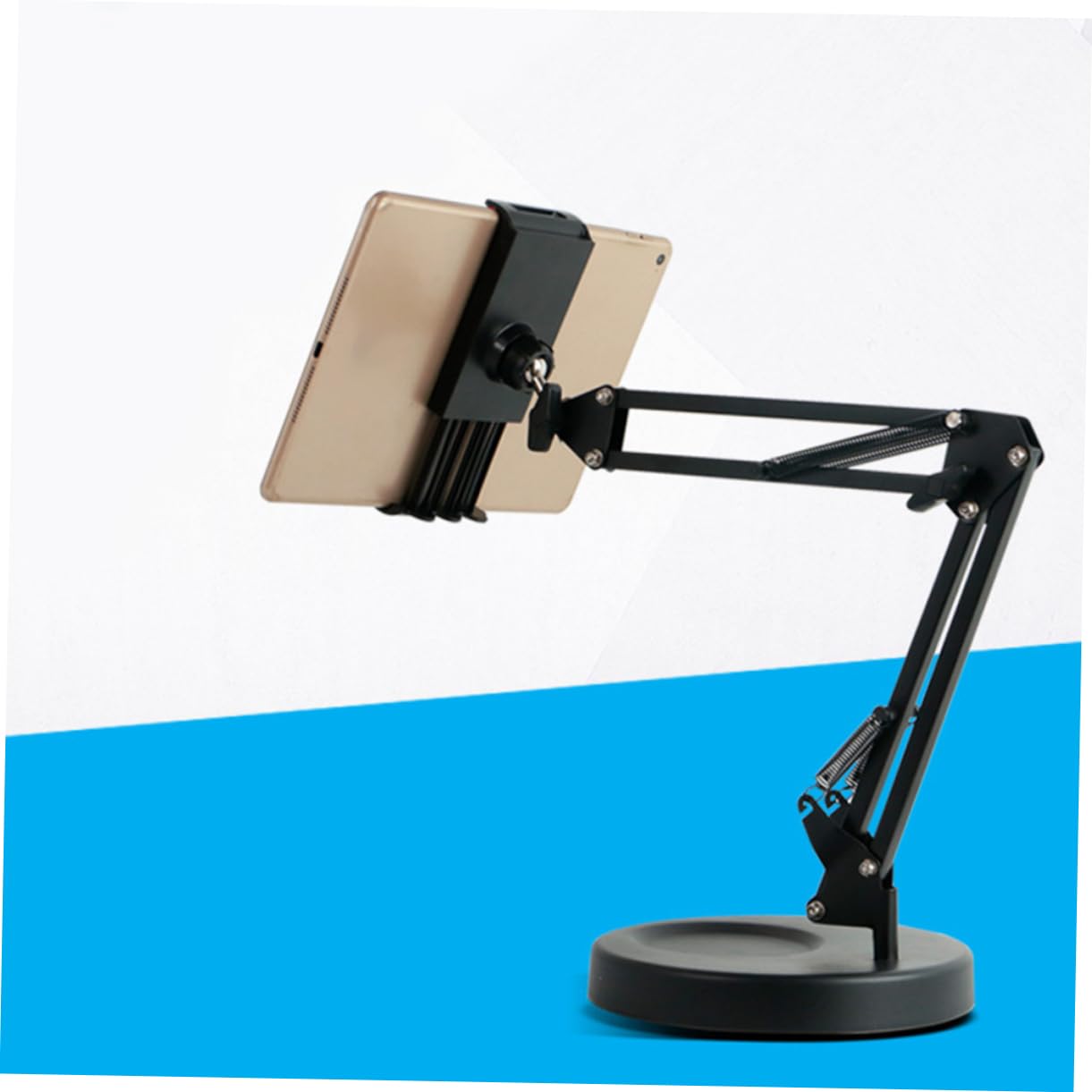 NUOBESTY Soporte para Teléfono Móvil Ajustable Brazo de Suspensión de Metal Compatible con Tablet y Móvil 360 para Escritorio y Cama Negro