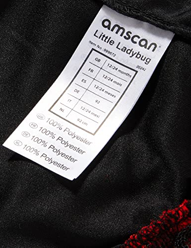 Amscan - Kinderkostuum lieveheersbeestje, jurk met vleugels, dier, rood/zwart, 12-24 maanden - Image 7