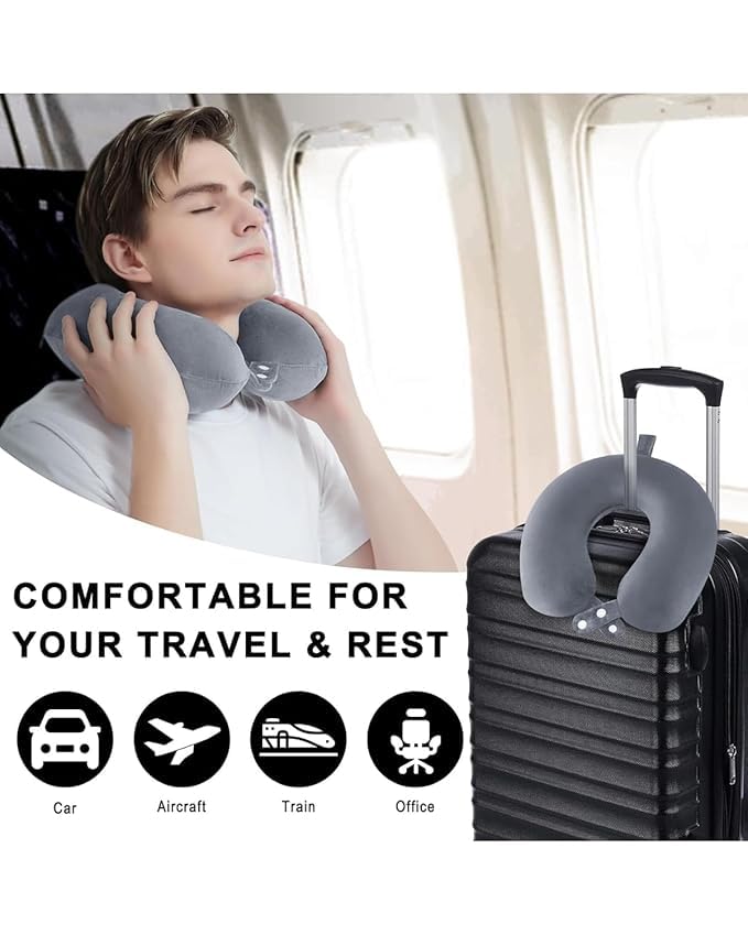 MASHUR FAB Cushion for Chair and Car Seat - Premium Memory Foam Pillow with Removable & Washable Cover (SF-25 Round Neck Traveling Pillow, 1) 2
