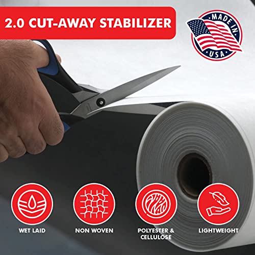 Superpunch Cutaway 2.0 Oz Stabilizer For Embroidery Machines - 15" X 25 Yards Roll, White Superstable Machine Embroidery Stabilizer Backing, Cut Away Embroidery Stabilizers, Made In Usa #TOP2