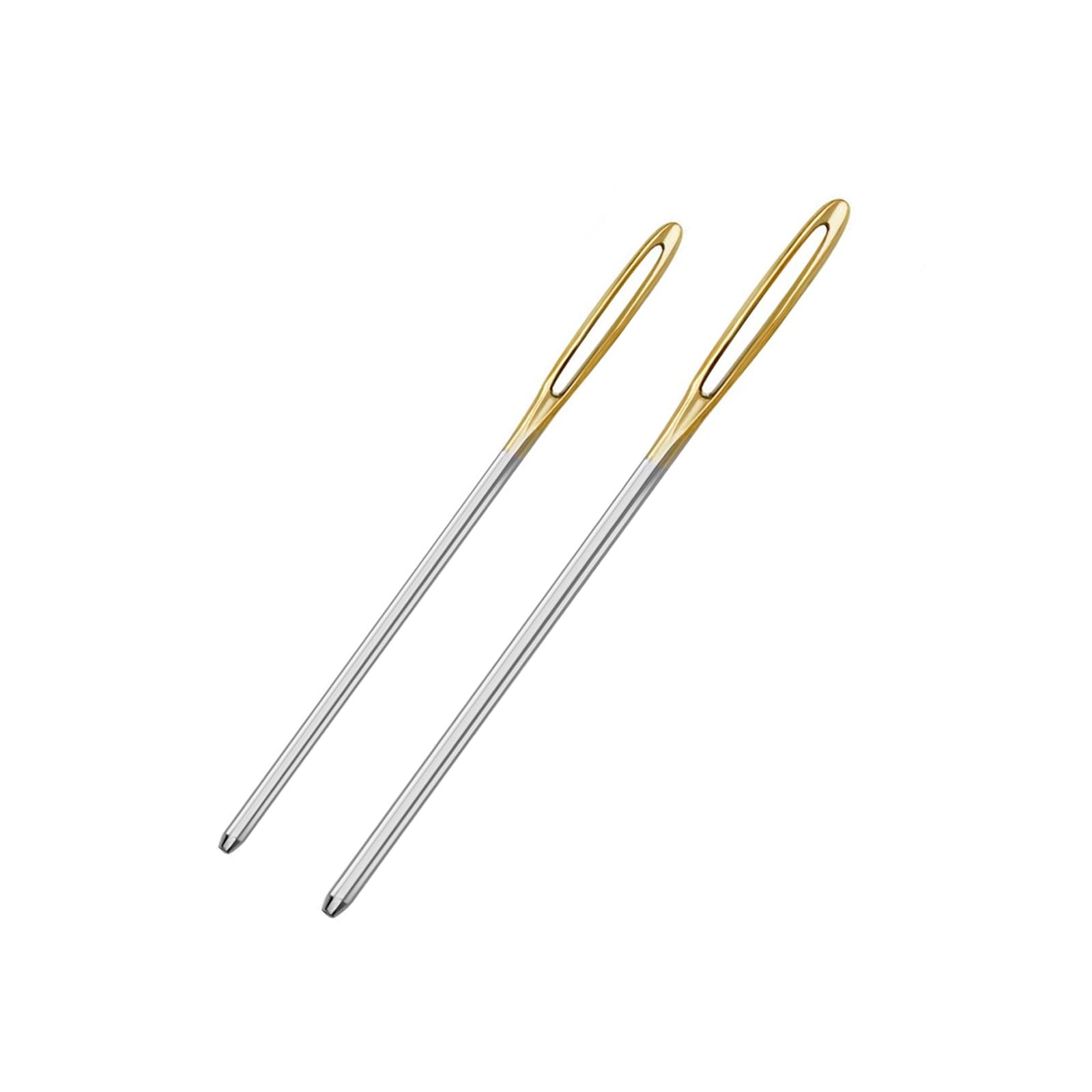 2PCS Large Eye Blunt Yarn Needles,Easy Threading Stainless Steel Darning Needles for Hand Sewing,Crochet and Knitting Projects