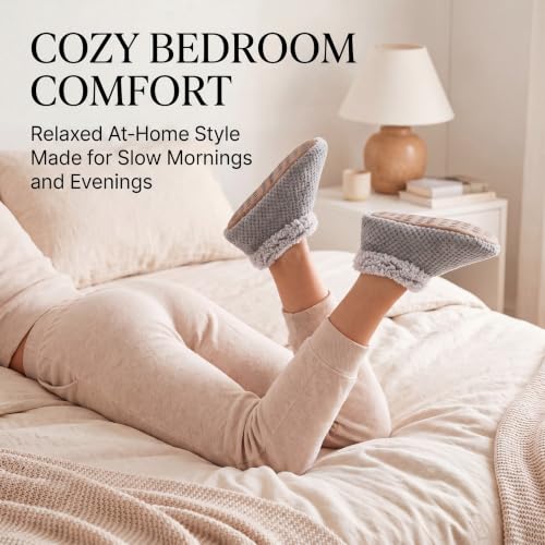 Image of Cozylook Fuzzy Slippers for Women Indoor Soft Sole Slipper Socks | Warm plush feel, non slip grippers, easy step-in, flexible bottom, bedroom and home wear