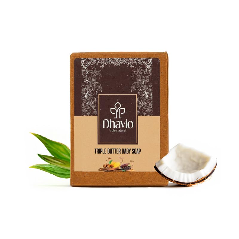 Triple Butter Baby Soap | Ultra-Moisturizing & Gentle for Delicate Skin | Enriched with Cocoa, Mango & Shea Butter | Safe for Babies - 100g-image-21