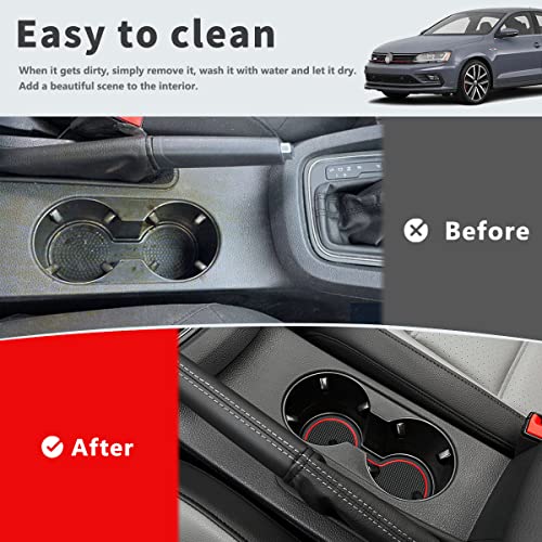 Tapetes protectores para Volkswagen Jetta 2013-2018 rojo 10 piezas miniatura 4