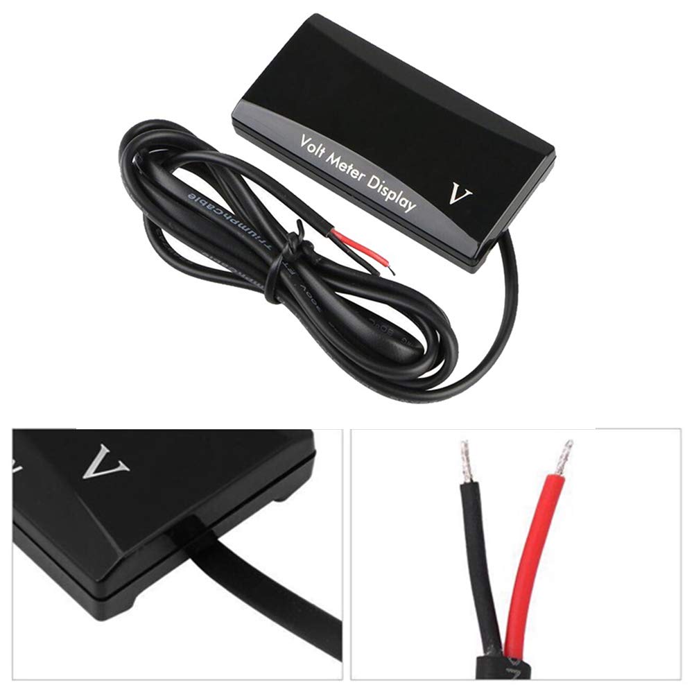 Riloer Mini affichage numérique voltmètre enfichable DC 12 V voiture batterie tension volt panneau mètre