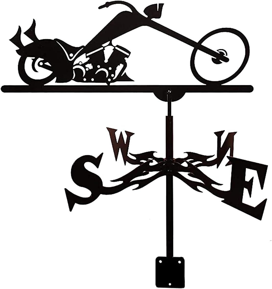 風見鶏 屋根取り付け 風見鶏 ステンレススチール 風向計 風見鶏 屋外 金属ブラケット 庭 中庭 装飾 (色 : オートバイ)