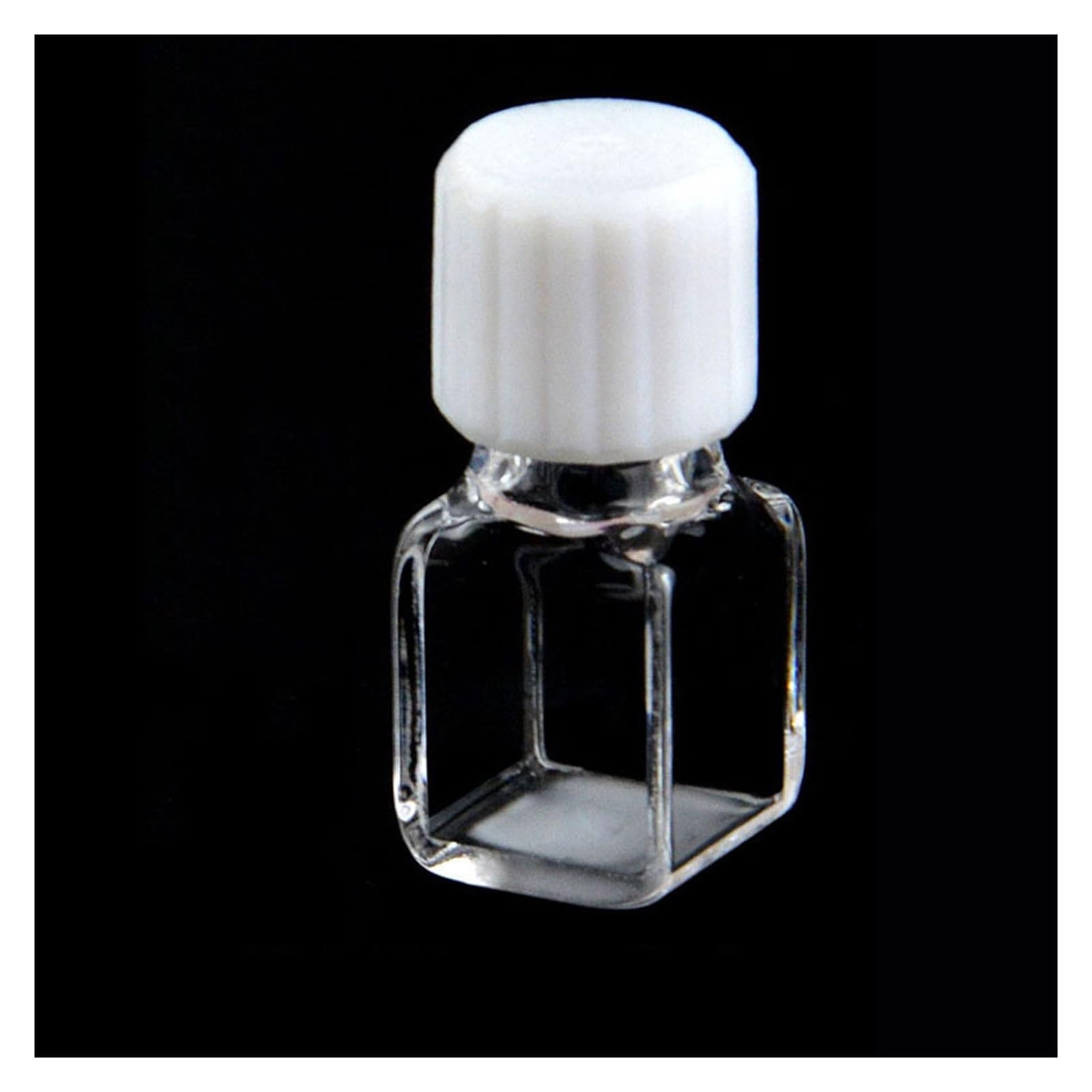 MENGKE JGS1 Cubeta de cuarzo de 10 mm Fluorescente Boca de tornillo bajo Célula de muestra transparente de cuatro lados con cubierta
