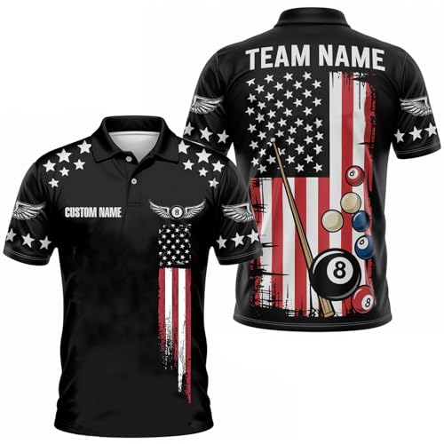 GABITA Personalized Billiards Shirts, Pool Shirts for Men Billiards, 8 Ball Pool Shirt, Billiard Shirts Unisex, Team Billiard