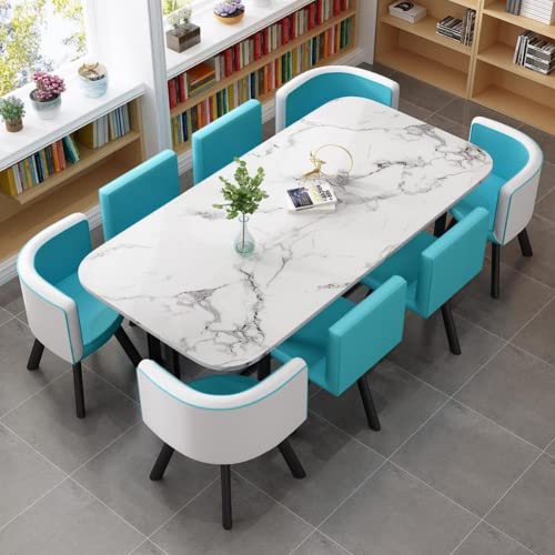 ダイニングテーブルセット 8人掛け ダイニング 7点セット 8人に適小さなスペースのキッチン用 ダイニングテーブルセット リビングルダイニングテーブルとチェアバルコニーオフィスラウンジガーデン会議室ネイルショップ服ストアコーヒーショップ モダンデザインテー