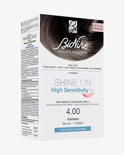 Bionike Shine On High Sensitivity - Trattamento Colorante Capelli, Kit Tinta Alta Tollerabilità Senza Ammoniaca, Azione Lenitiva, Dona un Colore Brillante, Copre i Capelli Bianchi