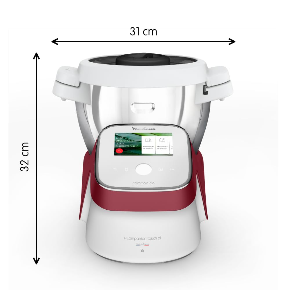 Moulinex I-Companion Touch XL HF9345 Robot de cocina de 3.5 L, acero inoxidable, 14 programas automáticos, wifi, pantalla táctil, 6 accesorios incluidos, apto lavavajillas, app libro recetas