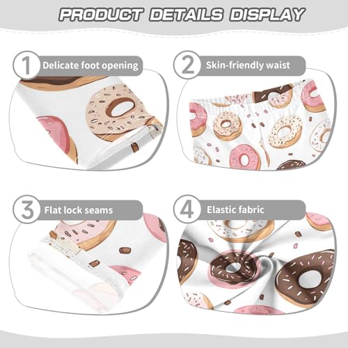 Wusikd Cute Doughnuts Girls' Leggings Toddler Doodles Kids Yoga Pants Dance Active Tights 4T3