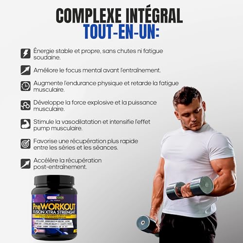 Healthy Fusion PreWorkout | Bêta-Alanine, L-Arginine AAKG, Créatine, Caféine et Taurine | Énergie Explosive, Force, Endurance et Récupération Optimisée | Sans effets secondaires | 300g Saveur Pastèque – Image 5