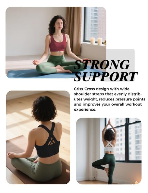 Image of Buauty 2 Packs Sports Bras for Women High Support, Push Up Sports Bra, Criss-Cross Back High Impact Yoga Bras for Large Bust