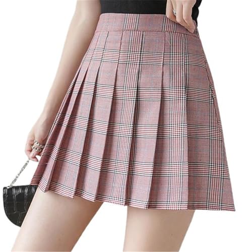 Women's Elastic Waist Wool Pleated Skirt High Waisted Slim