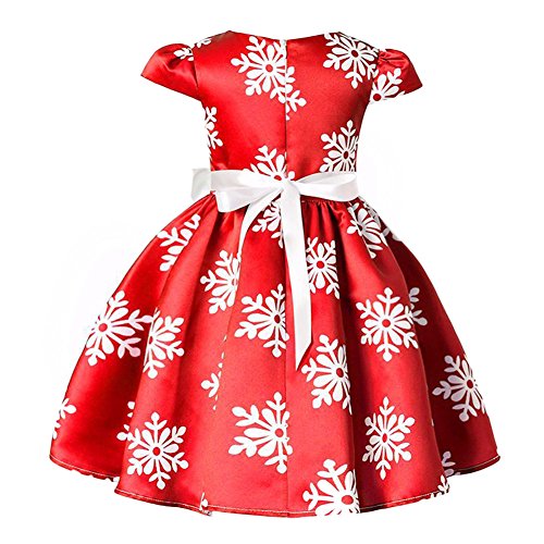 Baby Girls Princess Dress Christmas Pageant Party Wedding Tutu Short Graduation Striped Snowflake Dance Gown3
