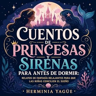 Diseño de la portada del título Cuentos de princesas y sirenas para antes de dormir: Relatos de fantas&iacute;a relajantes pa