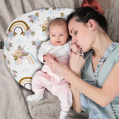 Image of KOSMER ๐๐ข๐ฆ๐ ๐๐ฅ Nursing Pillow for Breastfeeding Newborn Baby | C-Shape Feeding Pillow with Removable Cotton Cover | Tummy Time, Propping & Sitting Support | Baby Feeding Pillow for Mother
