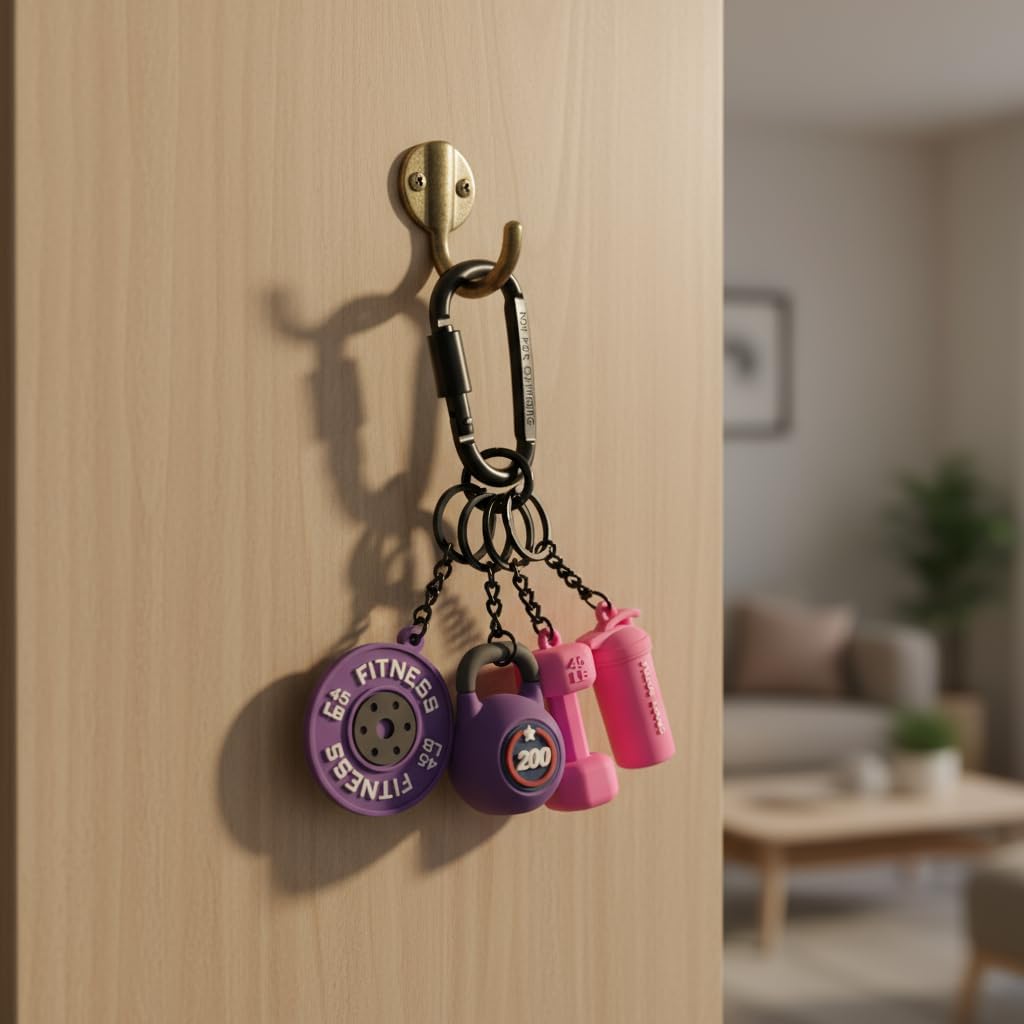 Dumbbell Barbell Kettlebell Keychain - Gym Bag Charms & Fitness Accessories, Workout Gifts for Gym Lovers - Image 5